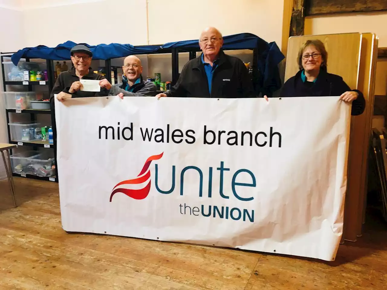 UNITE trade union makes Christmas donations to food banks in Shropshire and Mid Wales