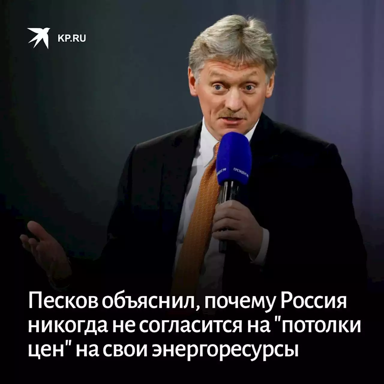 Песков объяснил, почему Россия никогда не согласится на 'потолки цен' на свои энергоресурсы