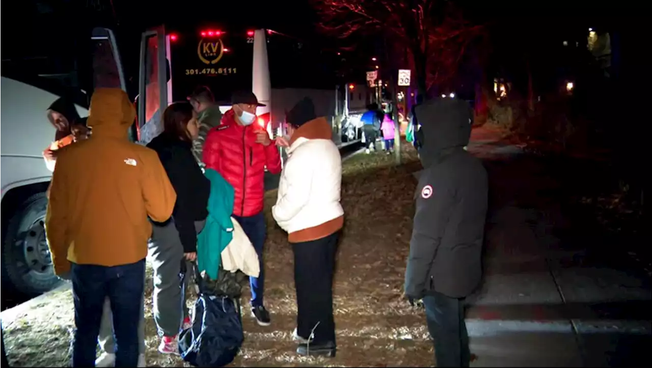 Amid record cold, buses of migrants dropped outside Kamala Harris’ D.C. home