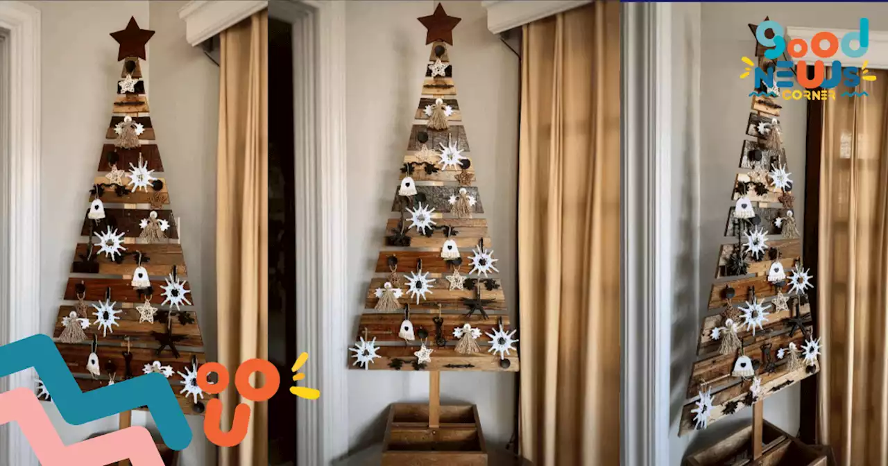 LOOK: Pinoy artist makes Christmas tree out of recycled materials