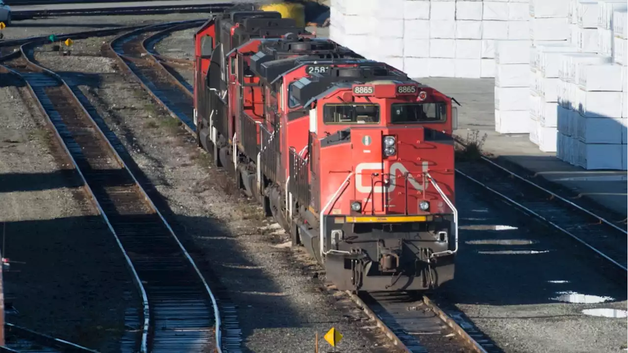 CN aiming to have rail line open Monday night to allow trains to move following derailment