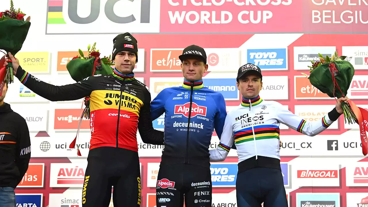 Cyclocross-Weltcup: Mathieu van der Poel gewinnt Dreikampf mit Wout van Aert und Tom Pidcock in Gavere