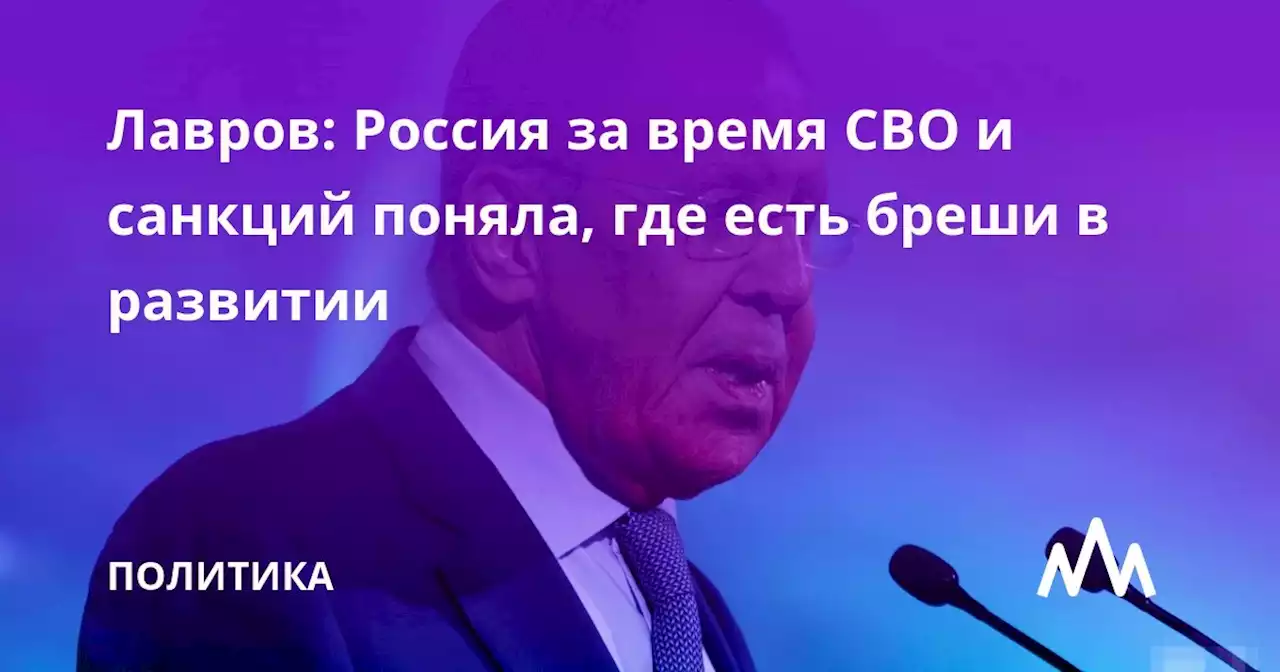 Лавров: Россия за время СВО и санкций поняла, где есть бреши в развитии