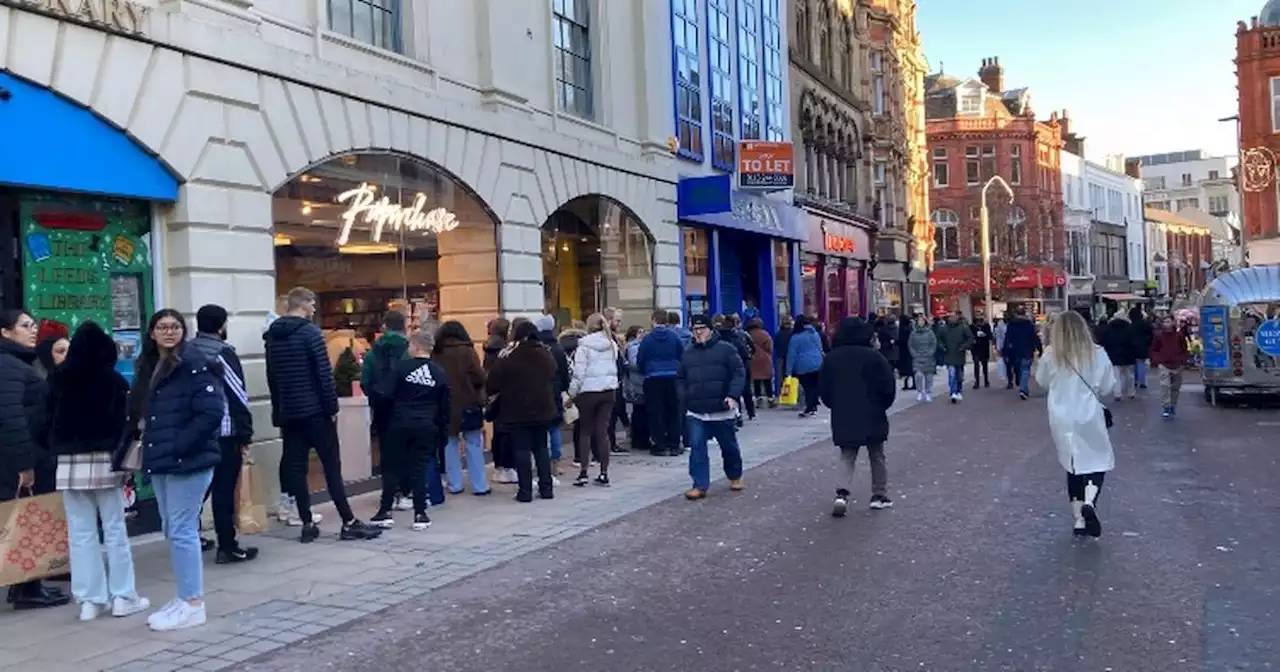 Huge queues outside Lush Leeds city centre street in Boxing Day sales