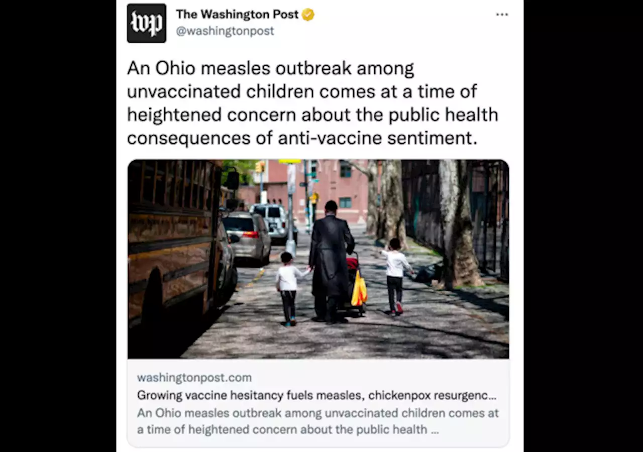 WaPo Uses Picture of NYC Orthodox Jews for Story About Ohio Measles Outbreak