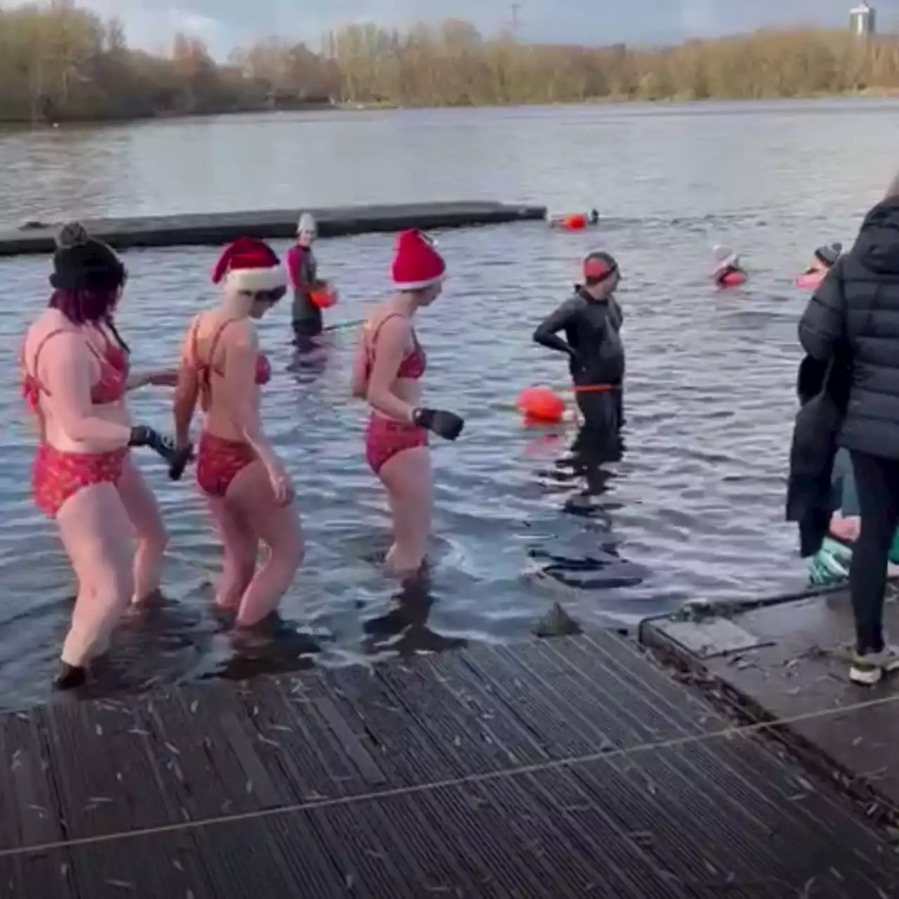 Brave Boxing Day swimmers take plunge into icy waters for 'massive natural high'