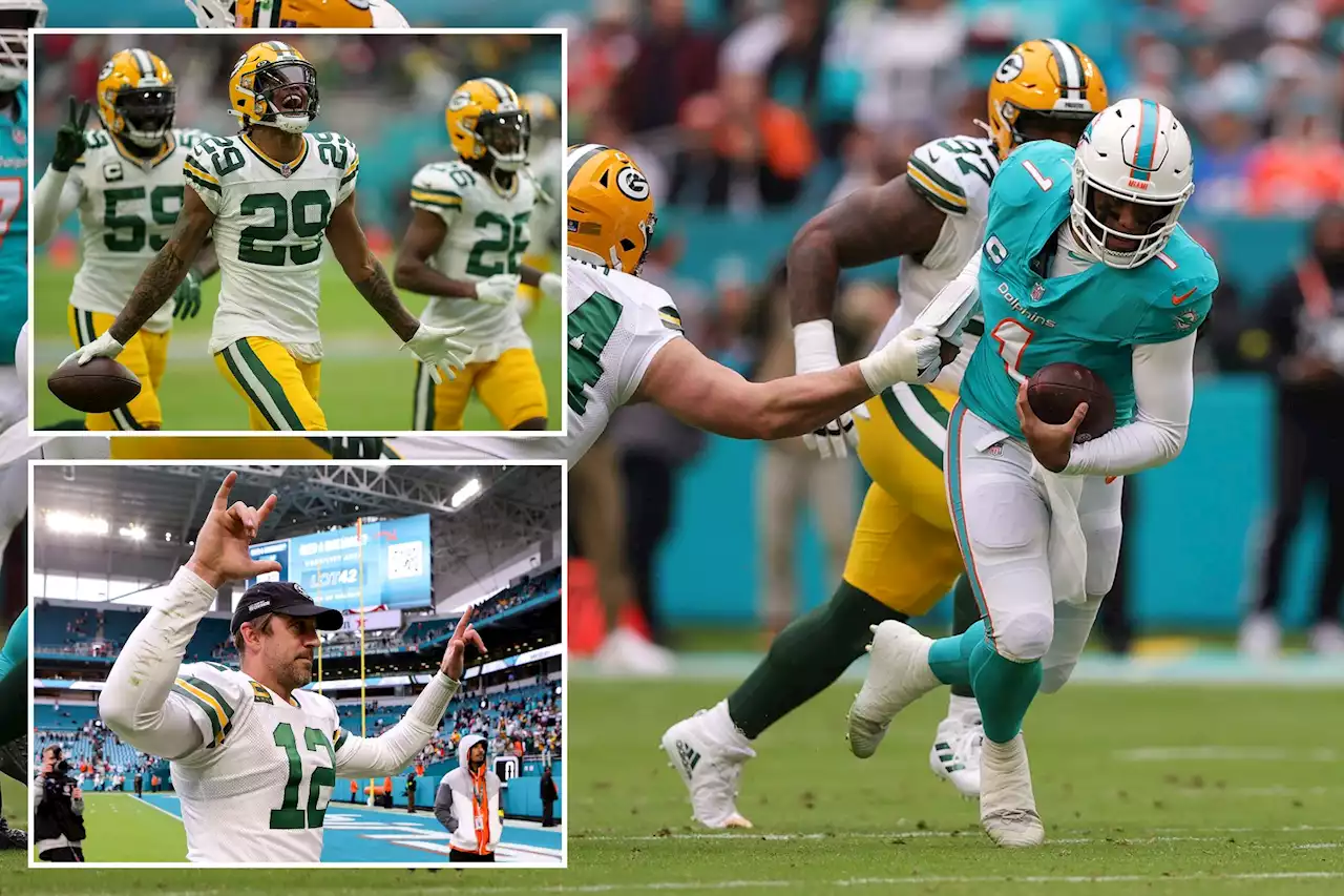 Packers keep playoff hopes alive by intercepting Tua Tagovailoa three times in fourth