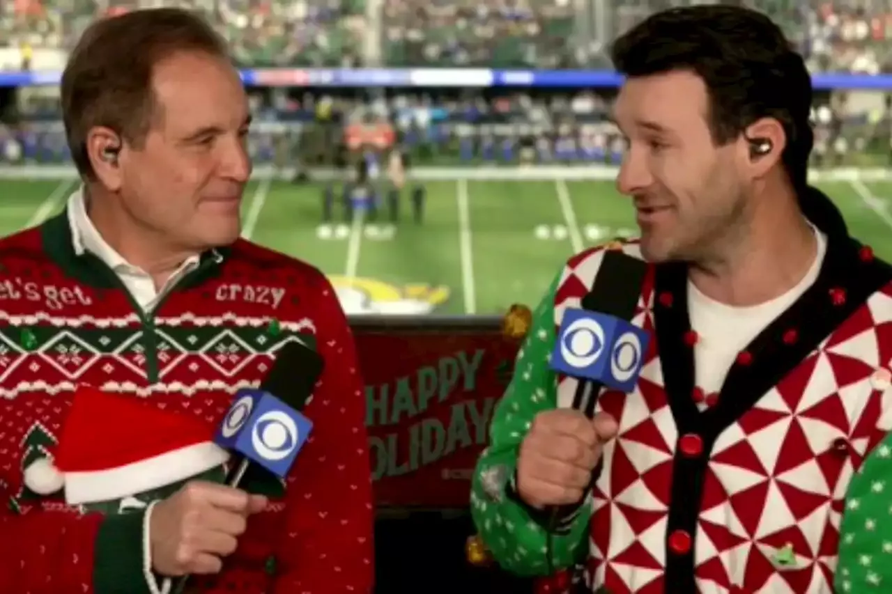 Jim Nantz goes viral for his Christmas sweater during Rams-Broncos game