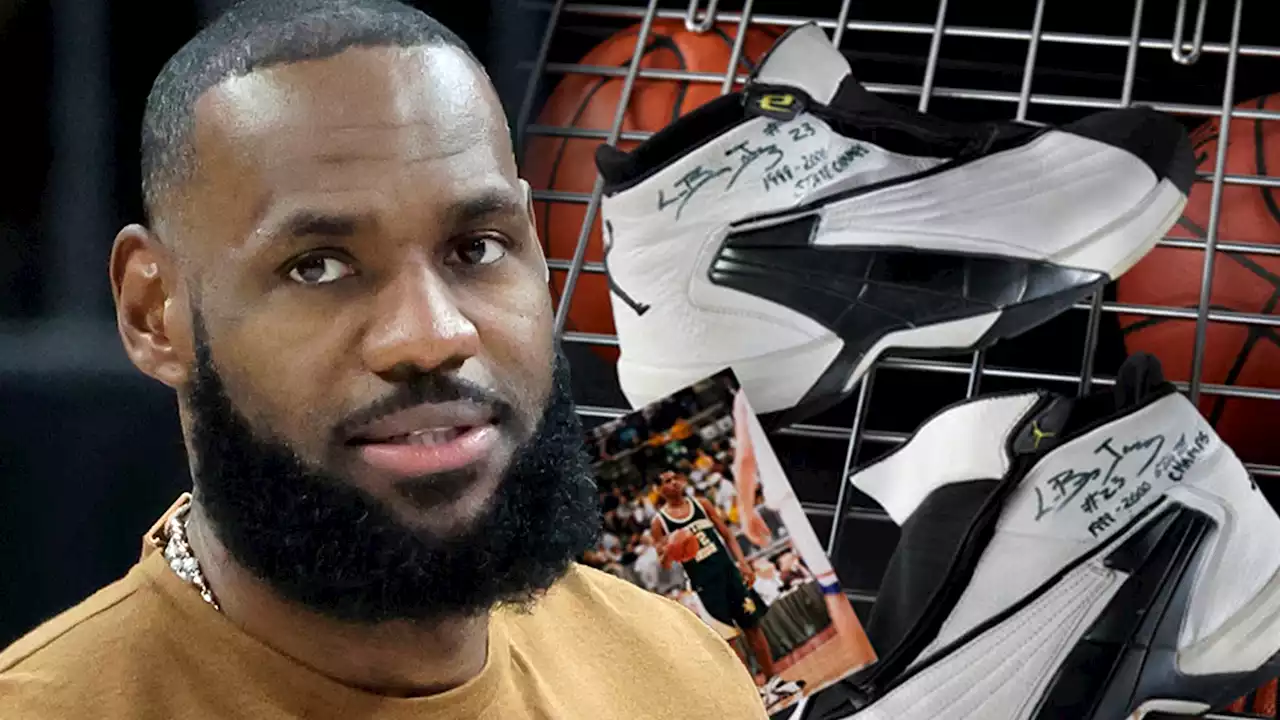 LeBron James' Signed Jordans From 1st H.S. Title Game Hitting Auction