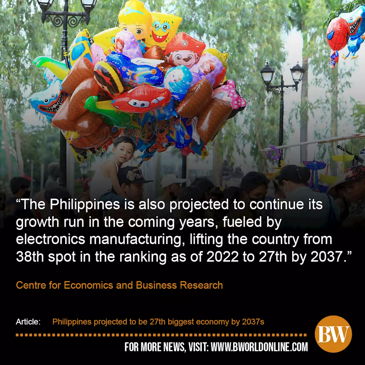 Philippines projected to be 27th biggest economy by 2037 - BusinessWorld Online