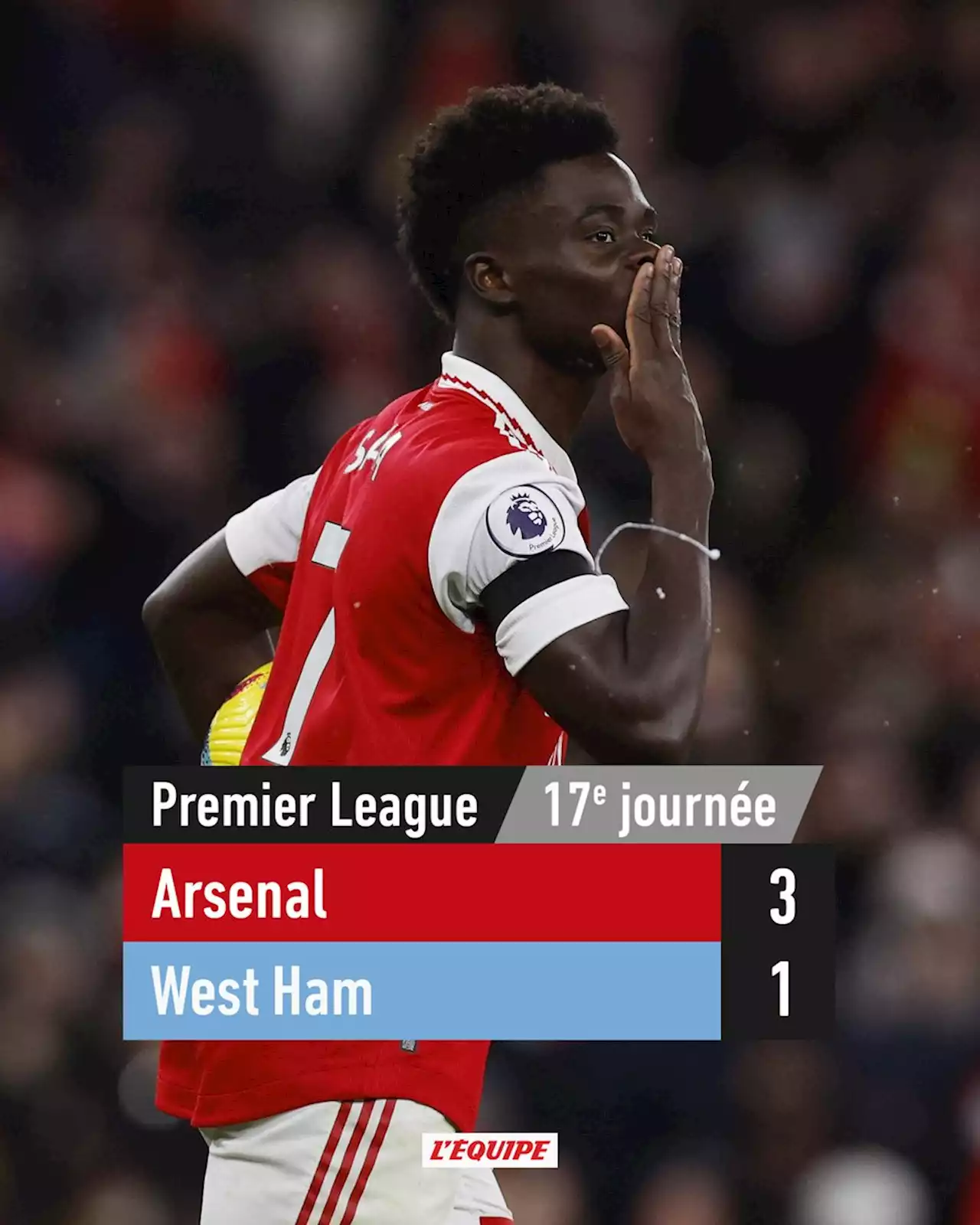 Arsenal, leader de Premier League, renverse West Ham