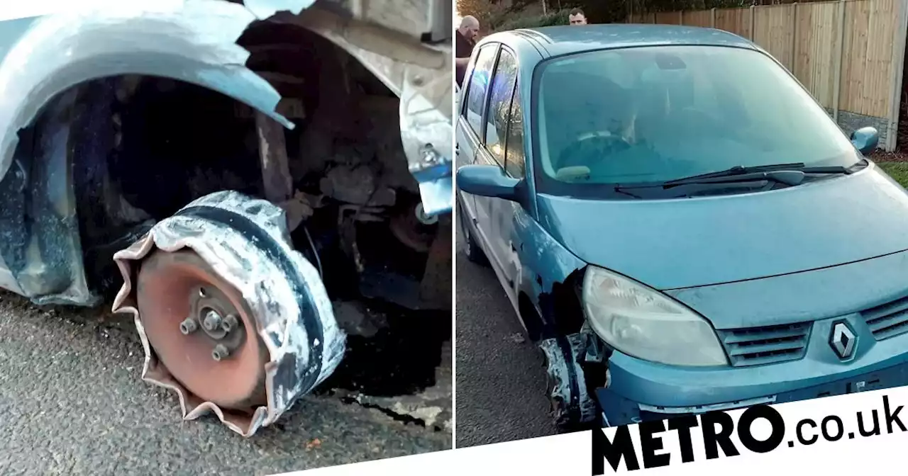 Driver pulled over after being caught on the road without a tyre