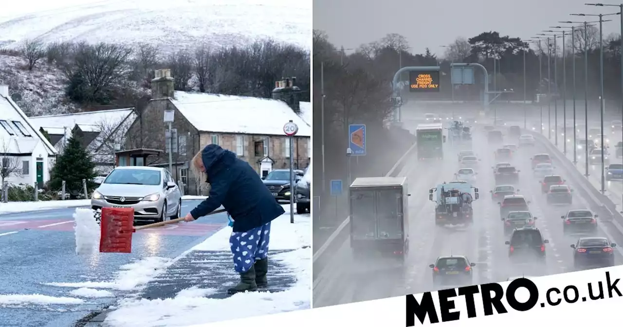 Rain and ice to hit parts of the UK with a wet New Year's Eve expected