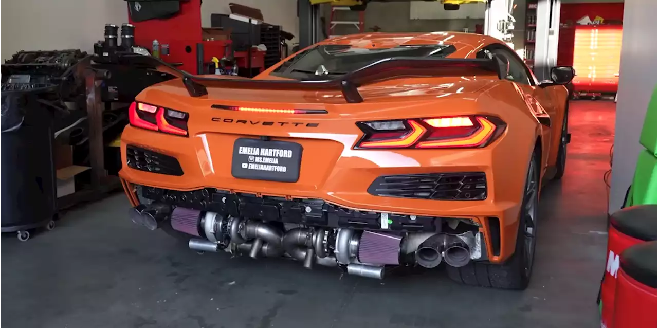 Watch the World's First Twin-Turbo C8 Corvette Z06 Launch and Accelerate