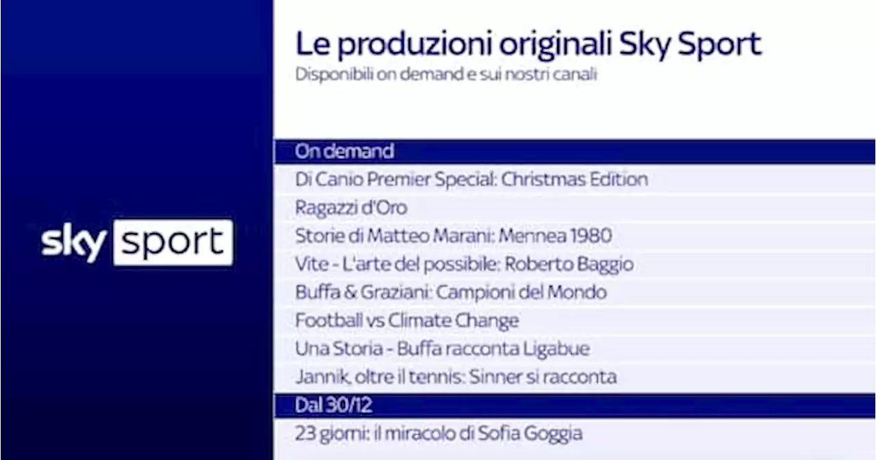 Le produzioni Originali Sky Sport da non perdere