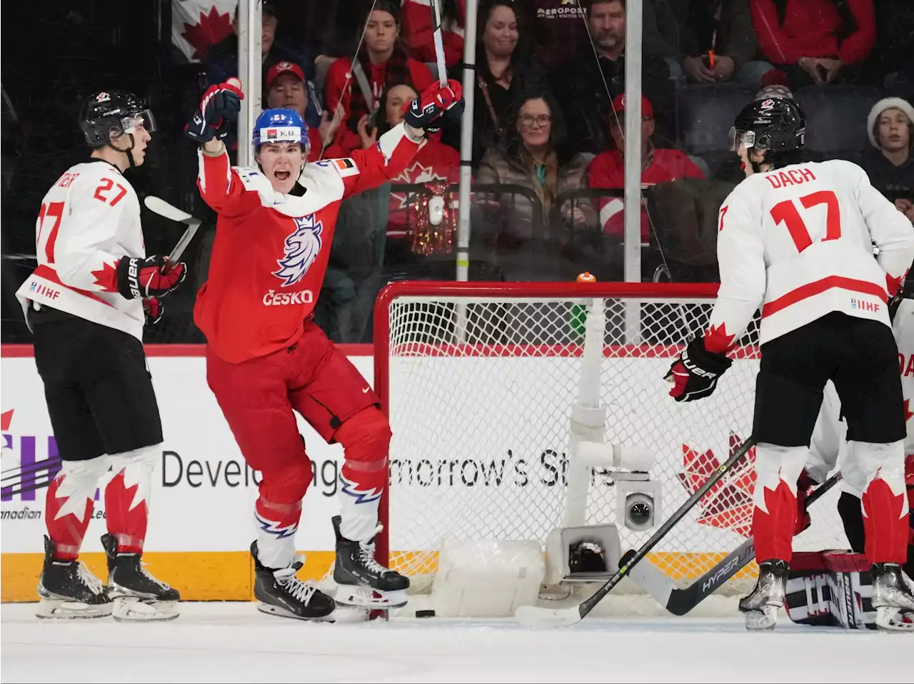 Czechia stuns Canada 5-2 in world junior opener