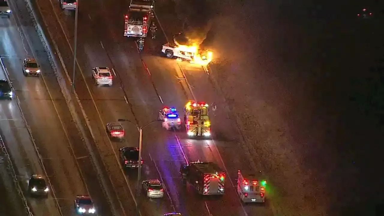 Pickup Truck Bursts Into Flames After Crash On Eisenhower Expressway ...