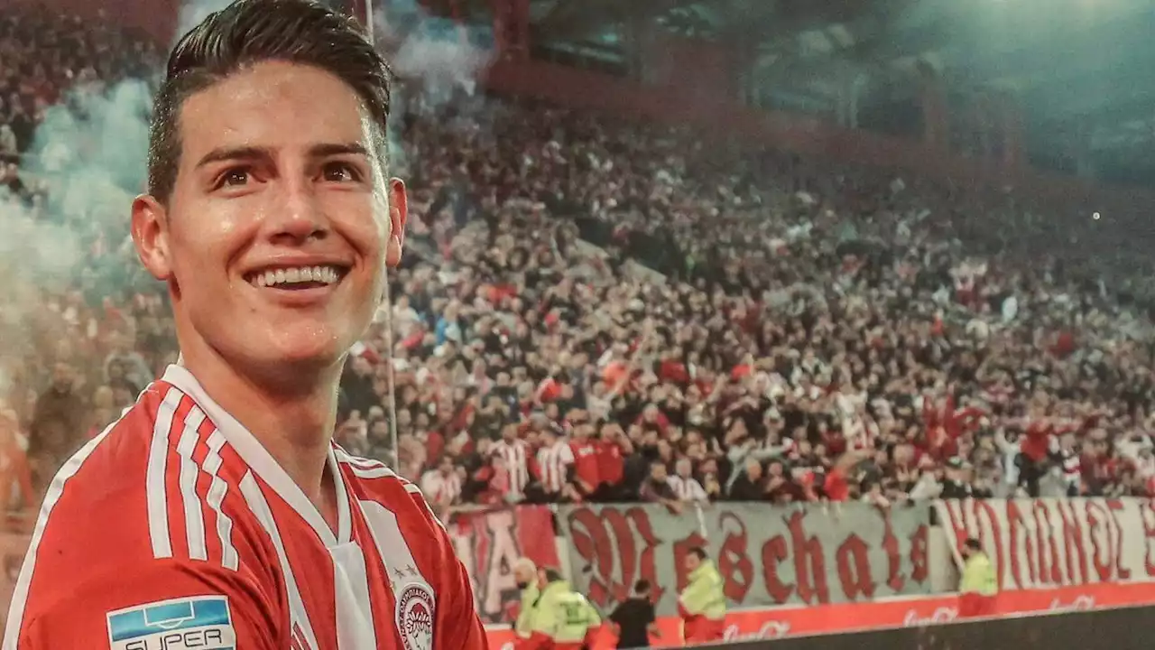 James despide el 2022 con un golazo en la victoria de Olympiacos ante Asteras Tripolis