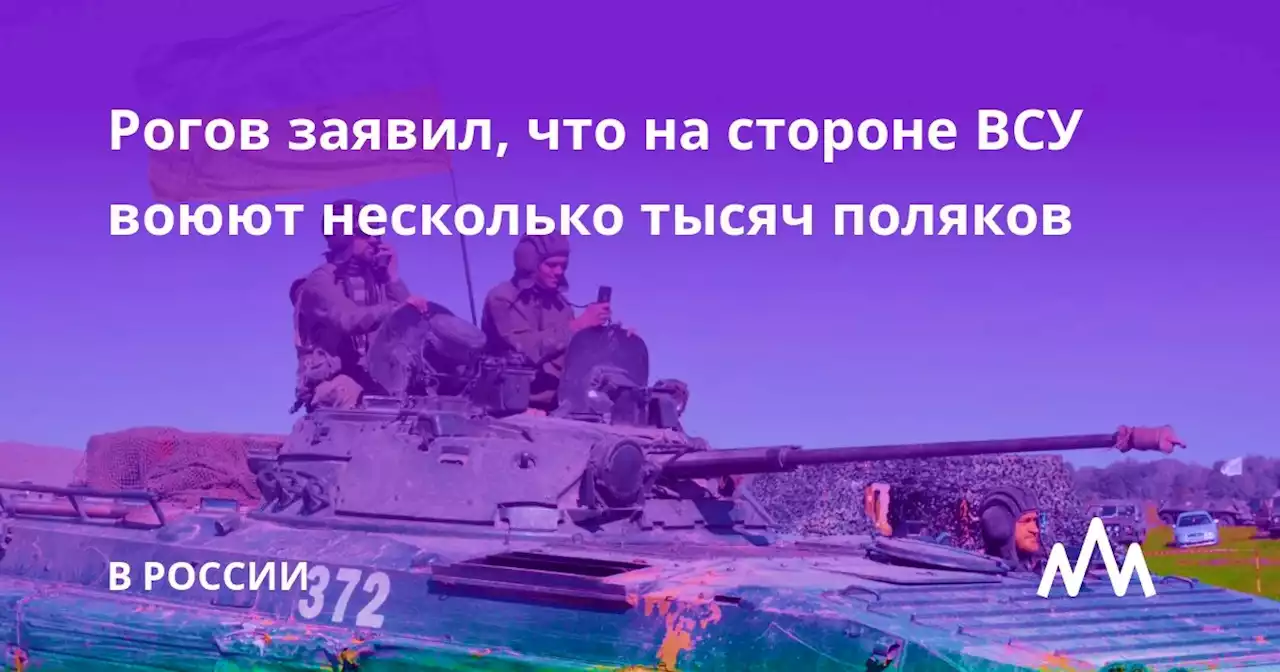 Рогов заявил, что на стороне ВСУ воюют несколько тысяч поляков