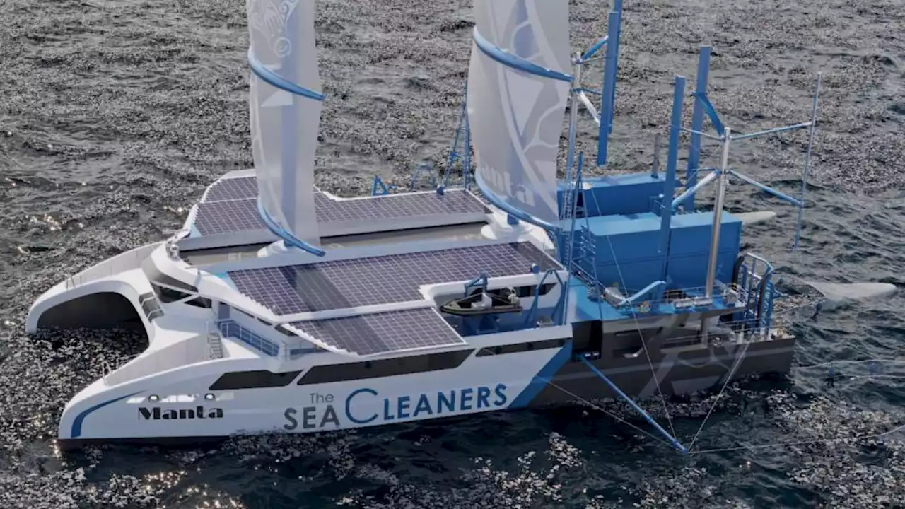 56-Meter 'Manta' Yacht Feeds on Plastic Waste to Clean Oceans