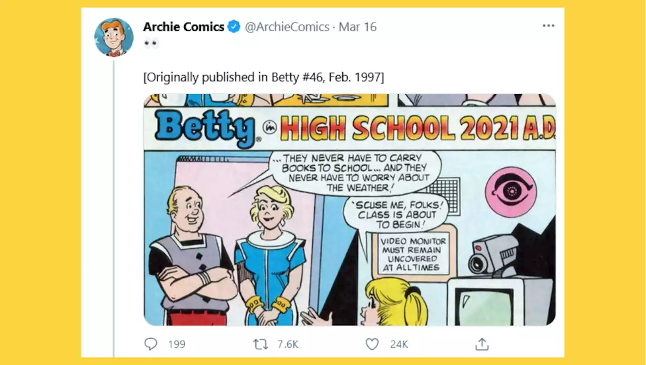 'Betty in High School 2021': Did Archie Depict Remote Schooling in 1997?