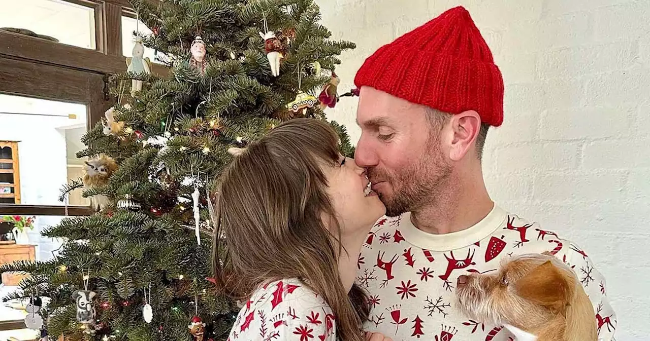 Lily Collins and Husband Charlie McDowell Rock Matching Pajamas on Christmas