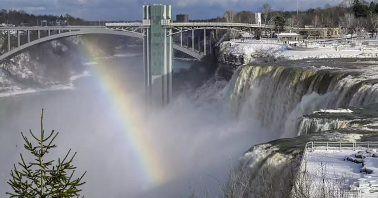 Spectacular photos show Niagara Falls partially frozen after winter storm