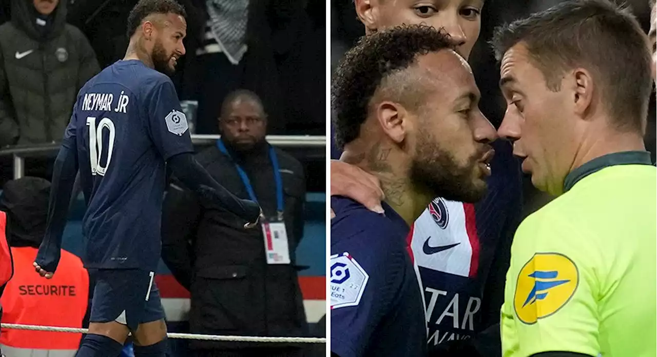 Neymar visades ut - efter två gula kort på tre minuter