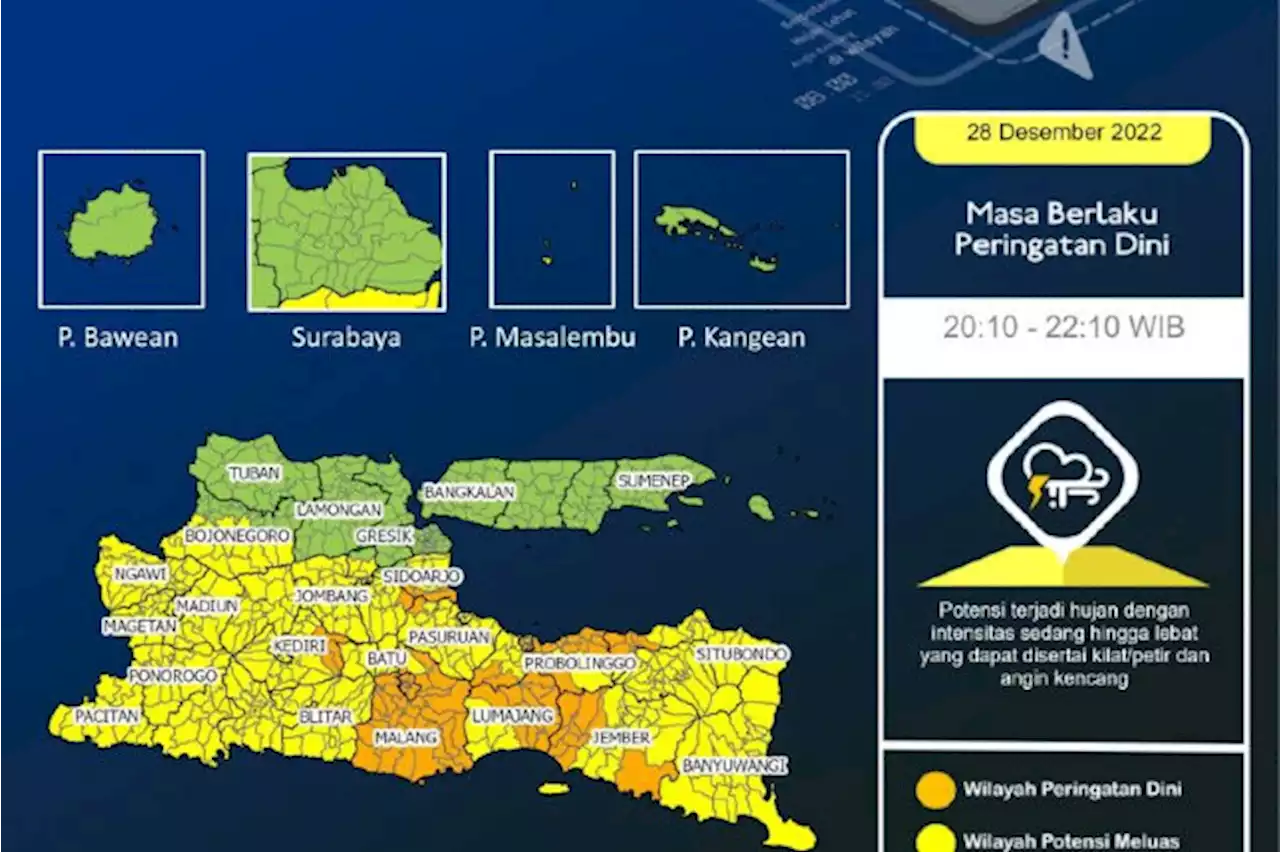 BMKG Sebut Sebagian Wilayah Jatim Hujan Deras saat Pergantian Tahun - JawaPos.com