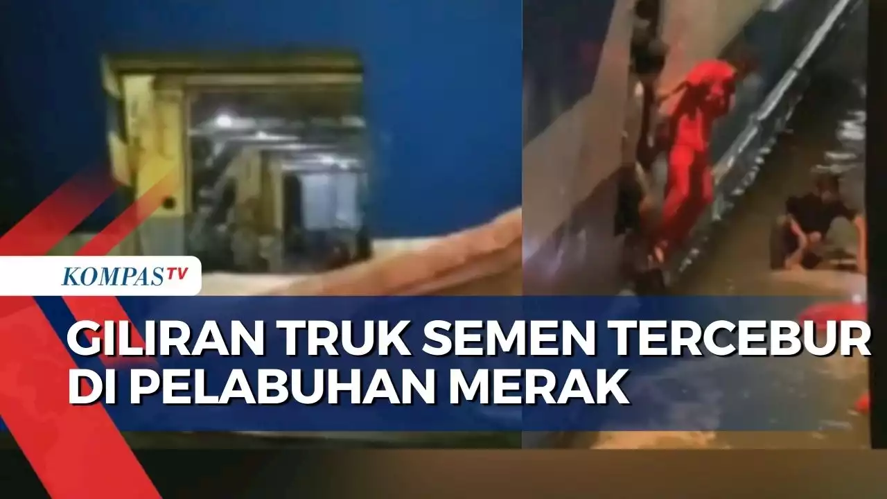 Truk Semen Tercebur di Pelabuhan Merak, Sopir dan Kernet Berhasil Selamatkan Diri