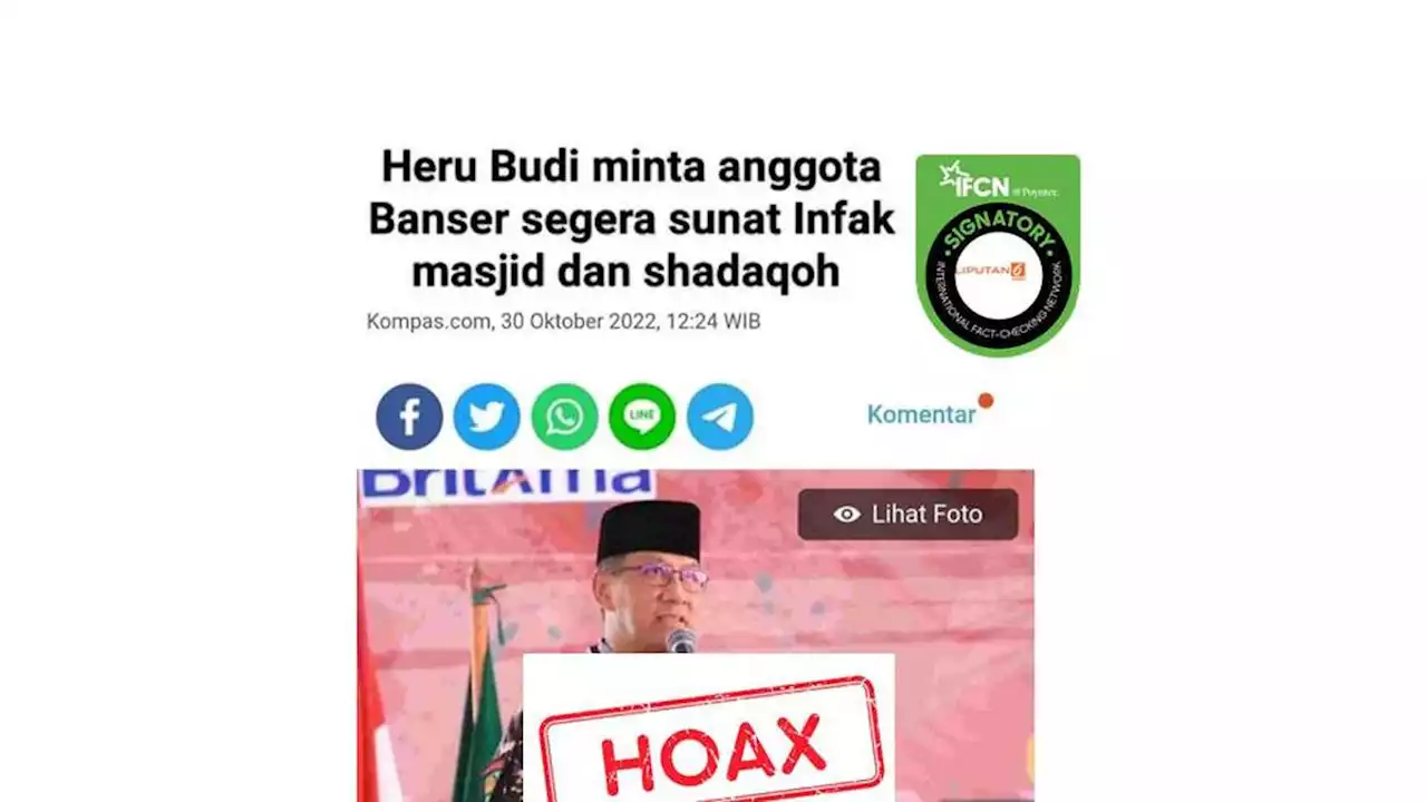 Cek Fakta: Tidak Benar Heru Budi Hartono Meminta Banser Menyunat Infak Masjid dan Sedekah