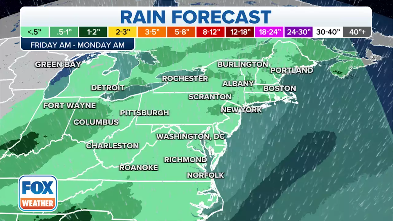 Soaking rains to drench the Southeast, Northeast in final days of 2022