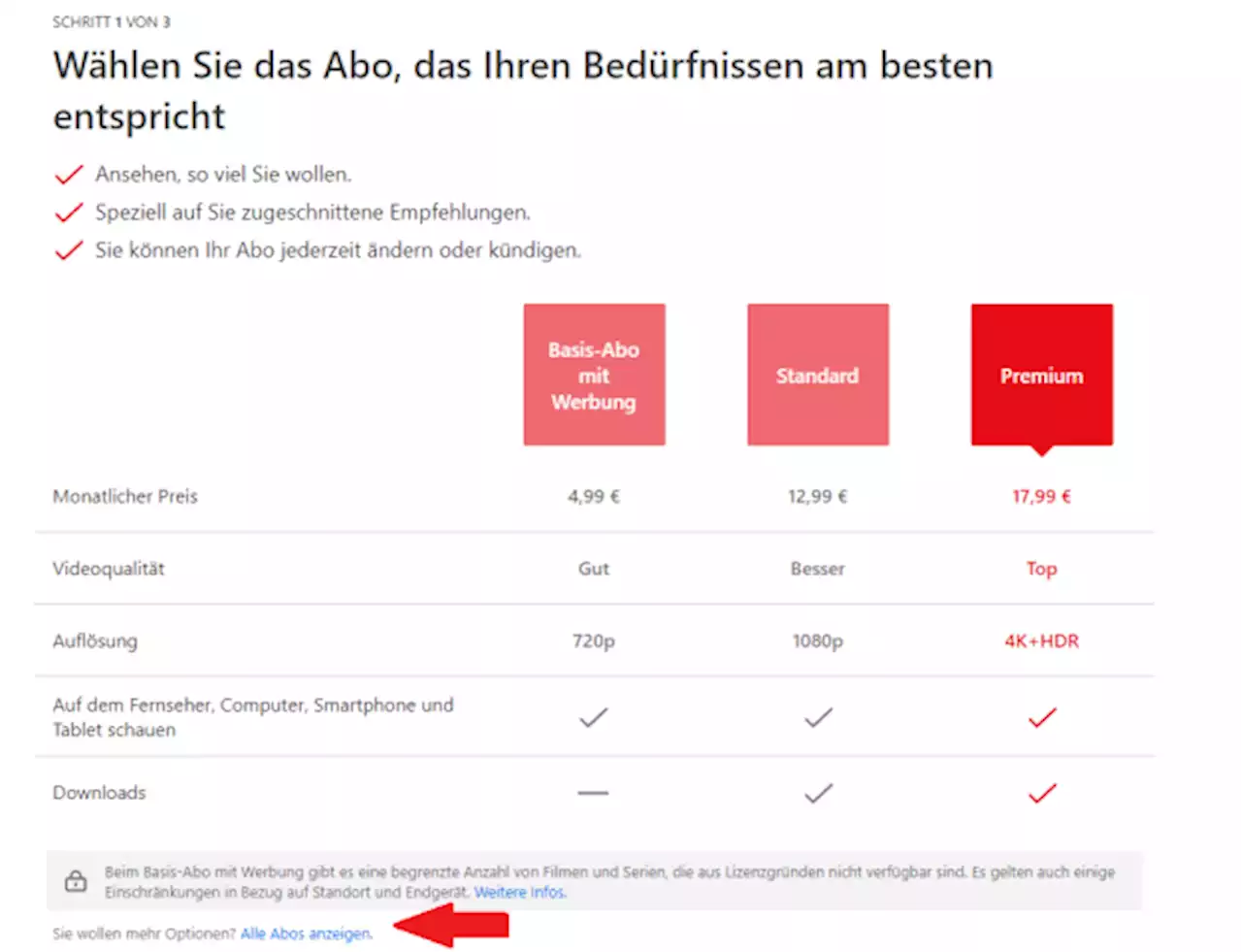 Netflix: Basis-Abo ohne Werbung ist für Neukunden versteckt worden