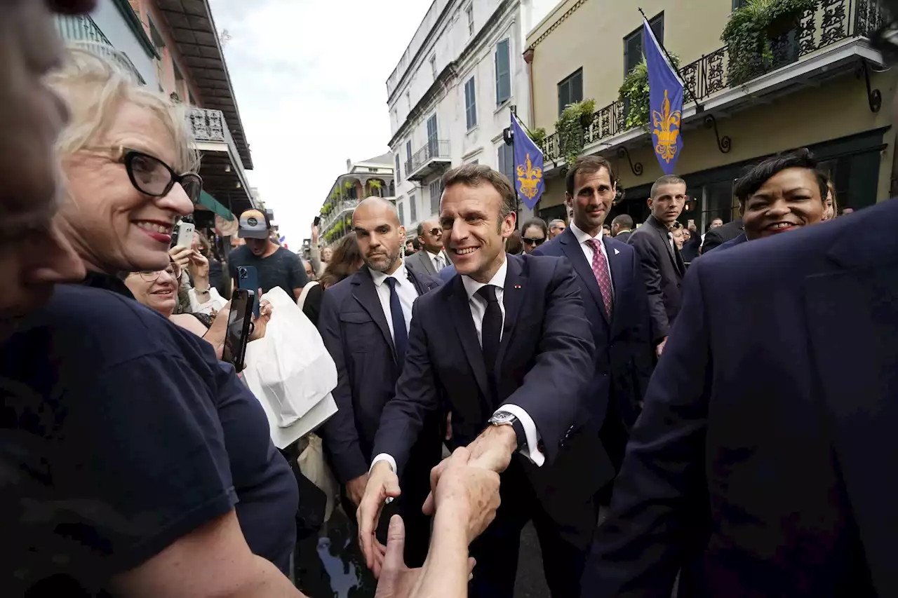 Macron hits New Orleans' French Quarter to boost US ties