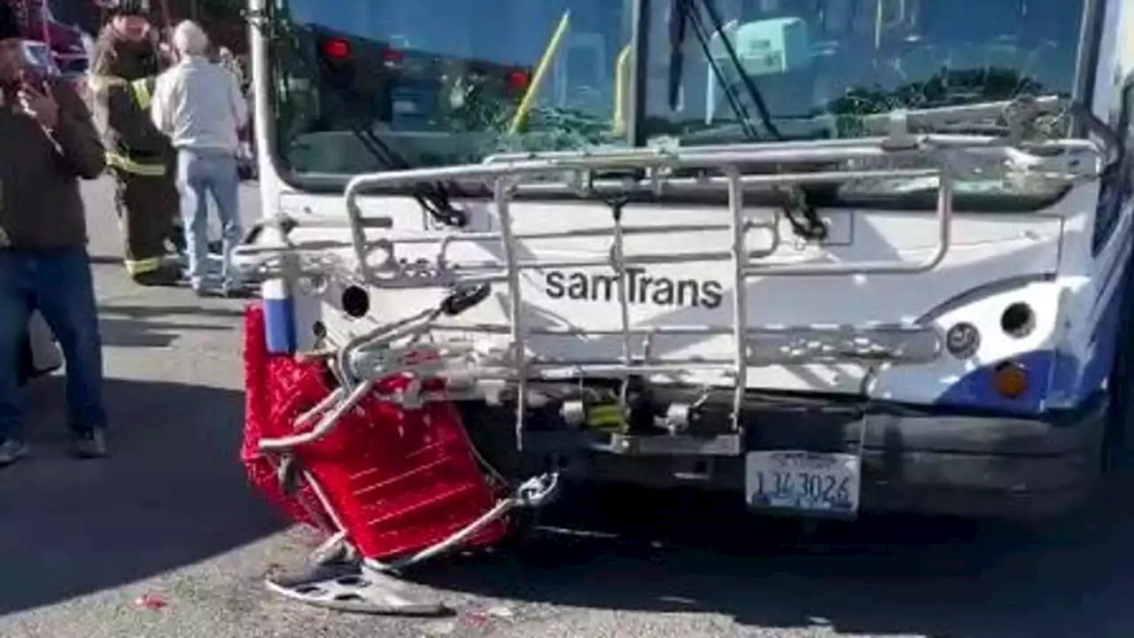 4 hospitalized after bus strikes 16 cars in Serramonte Center parking lot