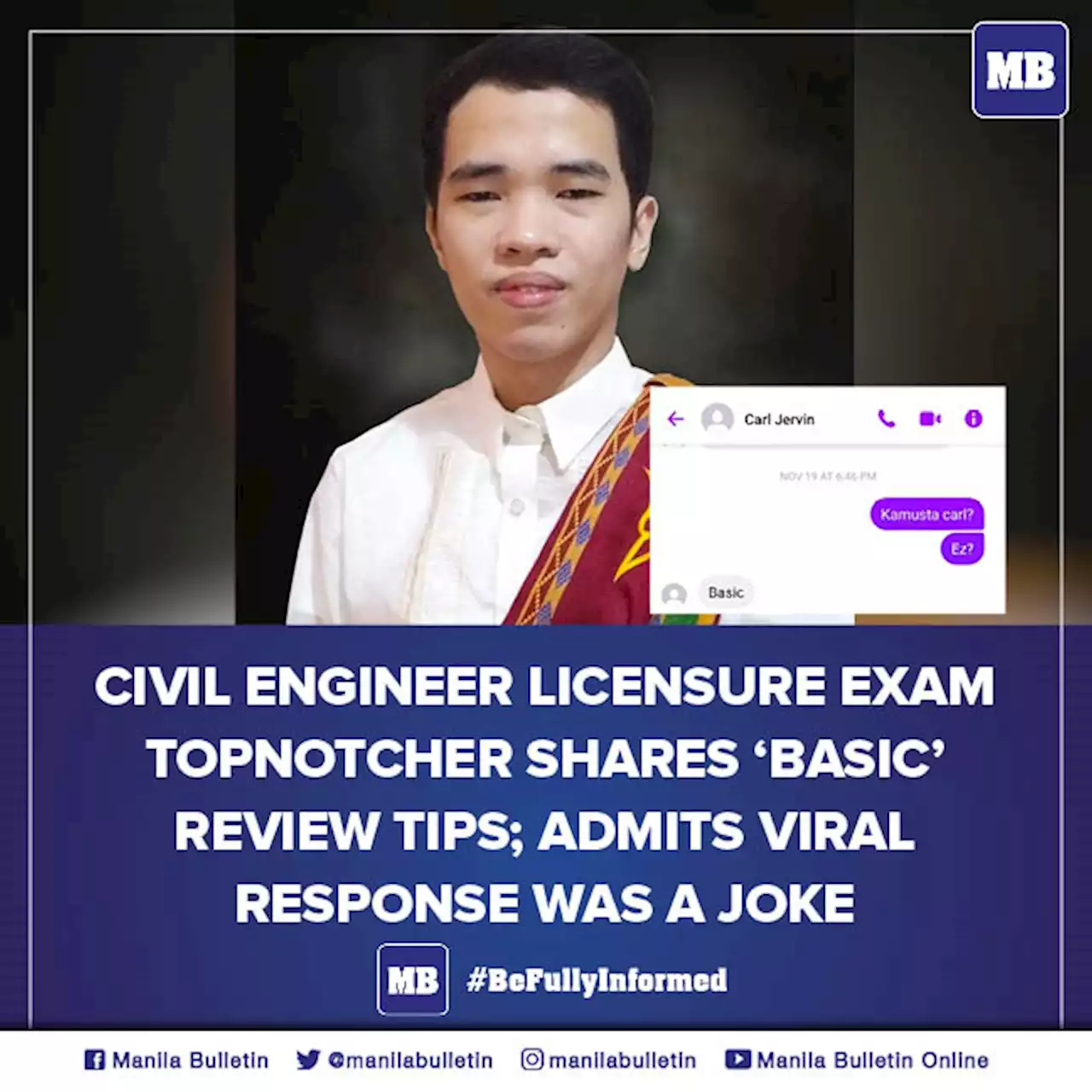 Civil Engineer Licensure Exam topnotcher shares 'basic' review tips, admits viral response was a joke