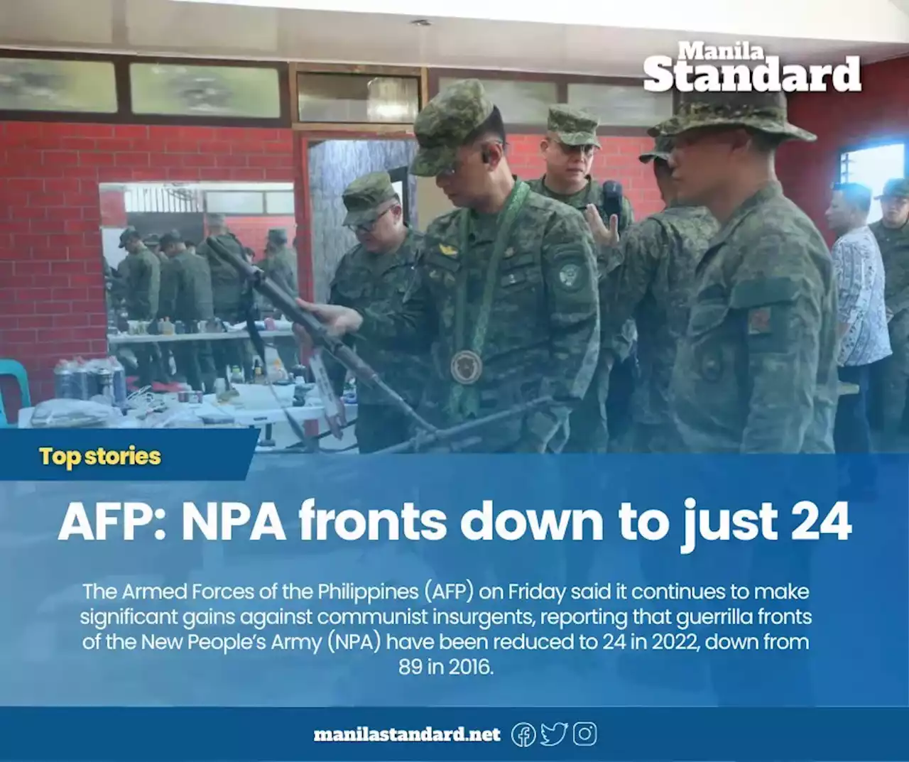 AFP: NPA fronts down to just 24