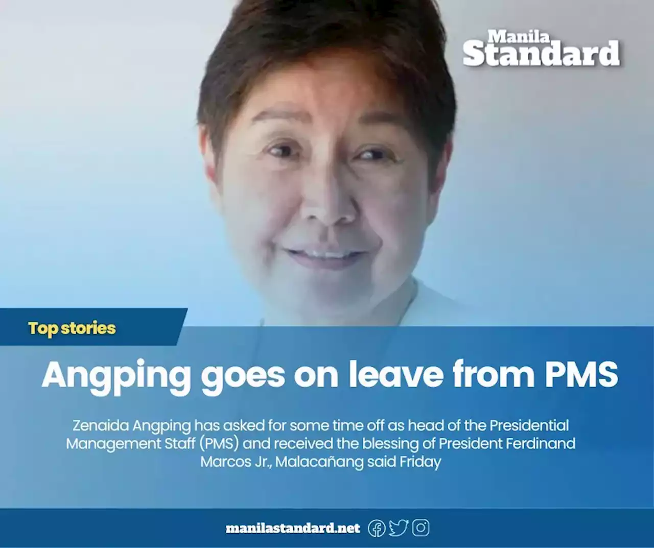 Angping goes on leave from PMS