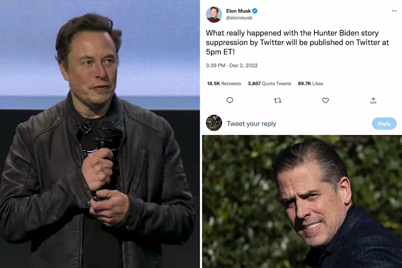 Elon Musk to drop Twitter files on NY Post-Hunter Biden laptop censor today