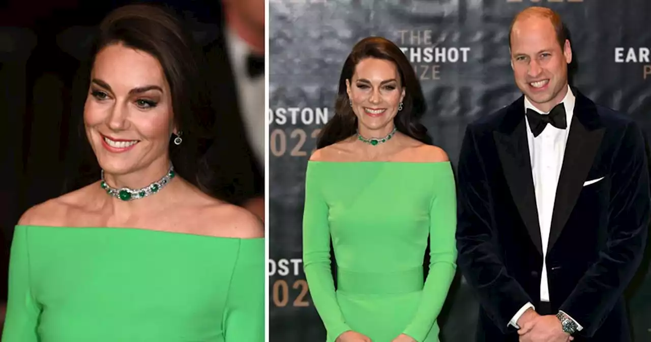 Kate Middleton goes full glam alongside husband Prince William on green carpet