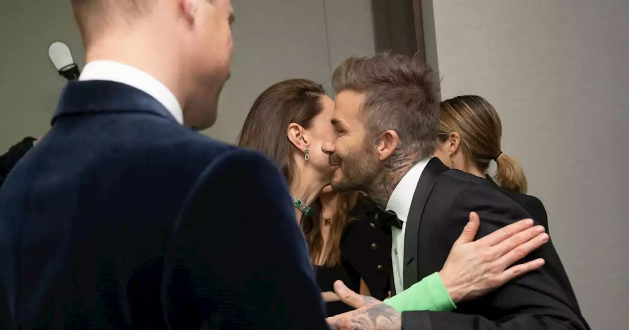 Kate Middleton greets David Beckham with a kiss at glitzy Earthshot Prize awards