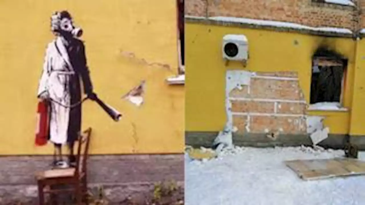 Grafite desenhado por Banksy em muro na Ucrânia é roubado e polícia consegue recuperar a obra