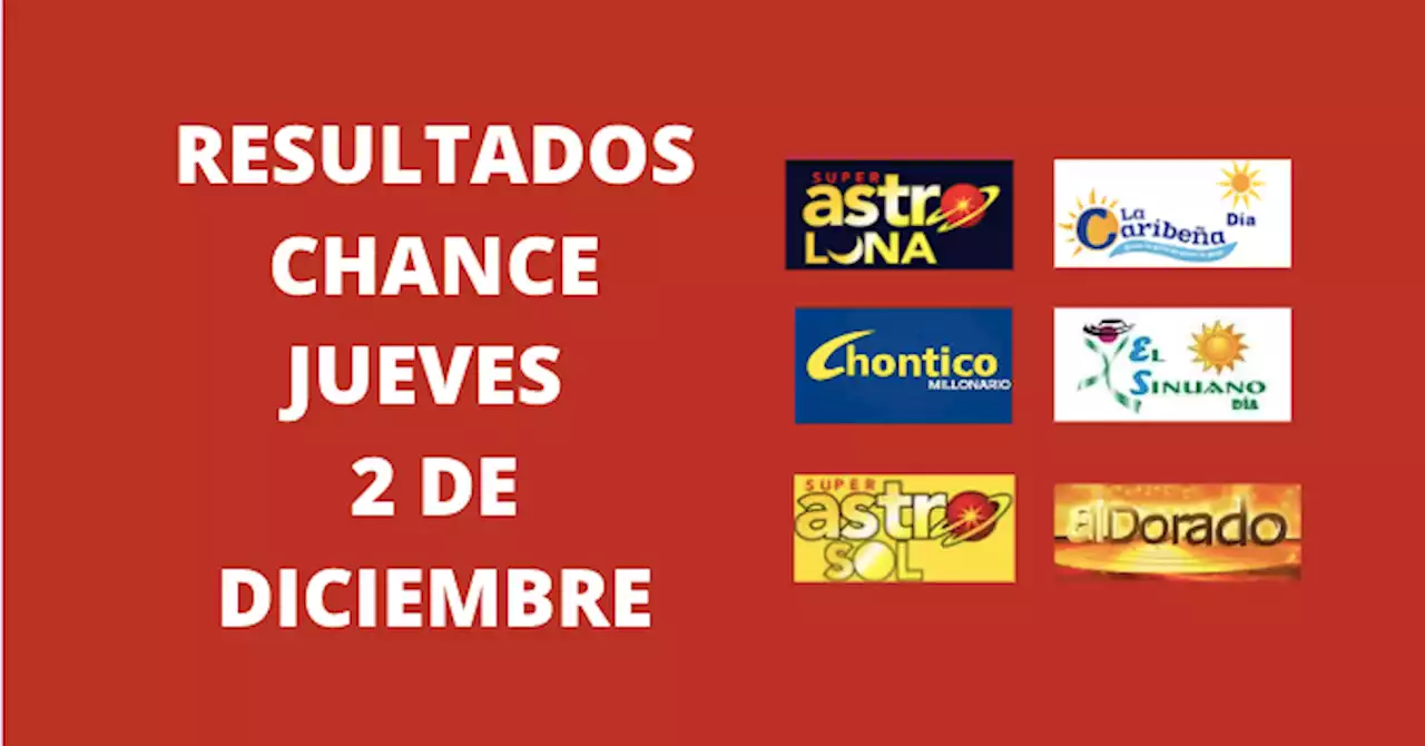 Sorteos de chance en Colombia: resultados de loterías y chances para hoy 2 de diciembre - Pulzo