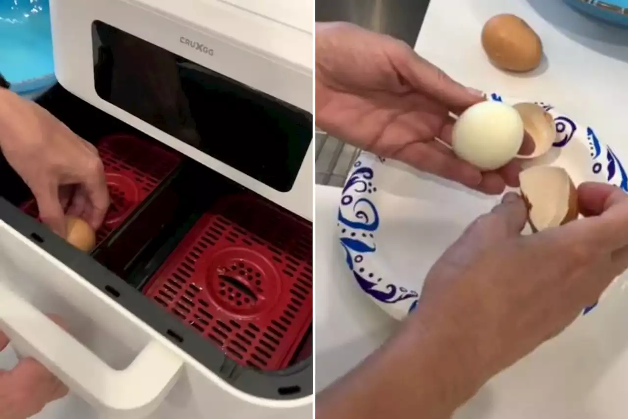 I air fry my boiled eggs - they're perfect & it's so easy to peel them