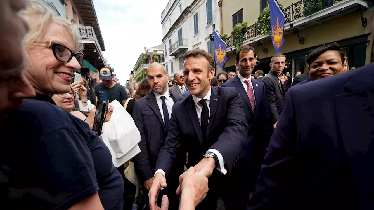 Macron hits New Orleans' French Quarter to boost US ties