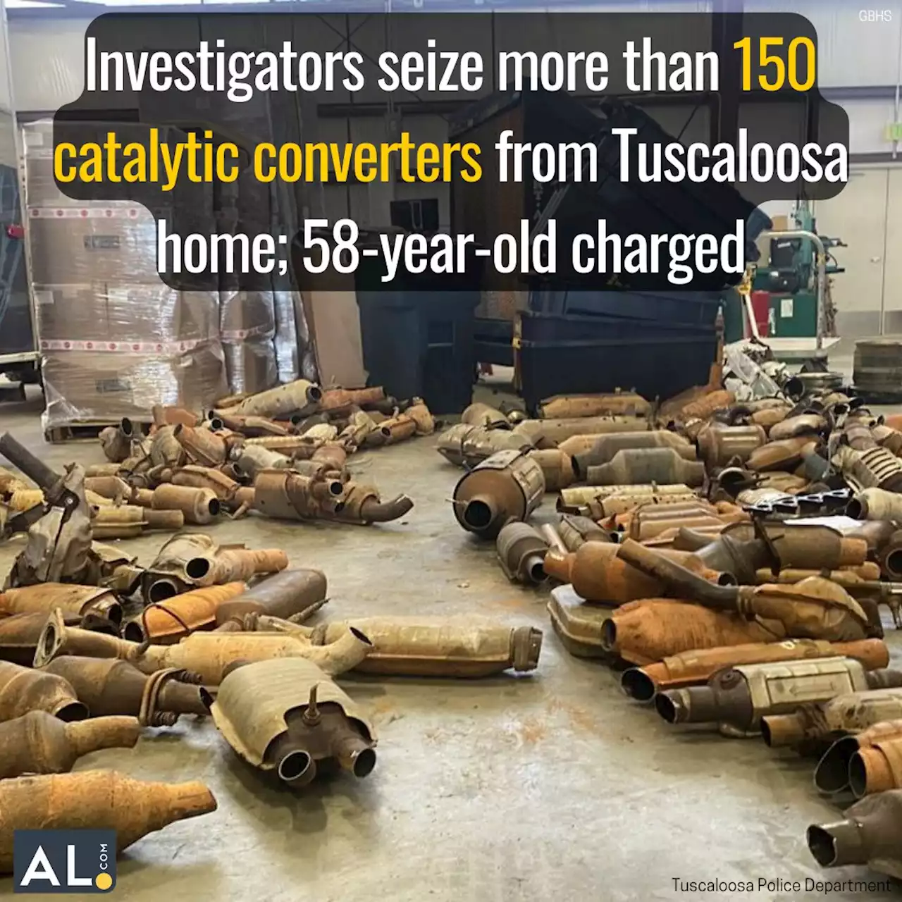 Investigators seize more than 150 catalytic converters from Tuscaloosa home; 58-year-old charged