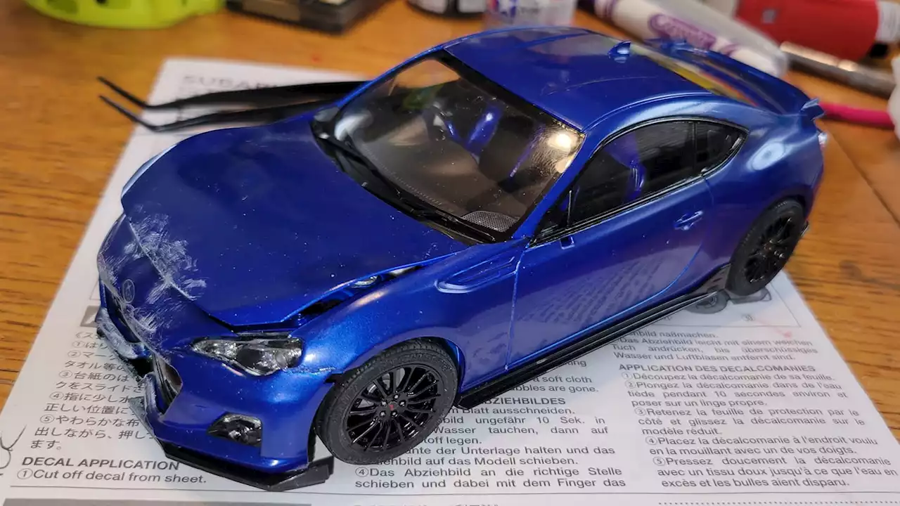 Friend Of The Year Recreates Scale Model Of His Pal's Subaru BRZ Crash As A Holiday Present | Carscoops