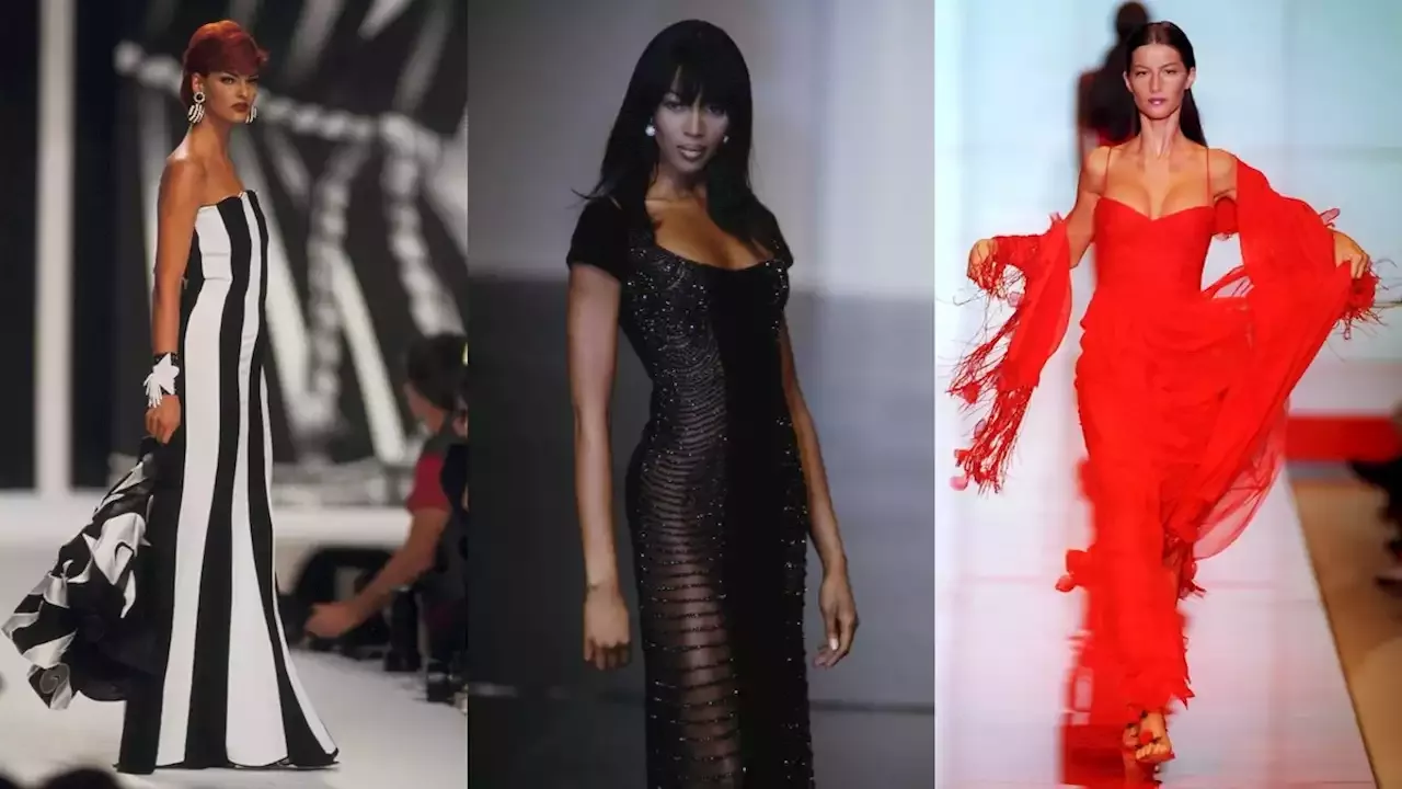 s early s fashion iconic Valentino gowns worn by Naomi Campbell and Gisele Bündchen on