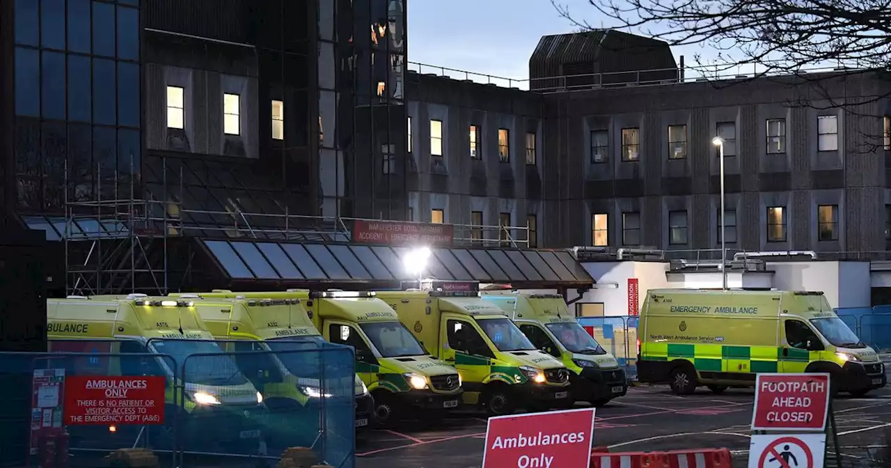 Pictures show queue of ambulances outside Greater Manchester hospital