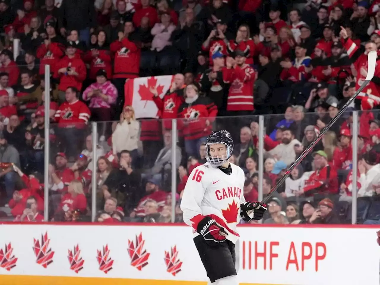 Connor Bedard ties Jordan Eberle for Canada's all-time goals record